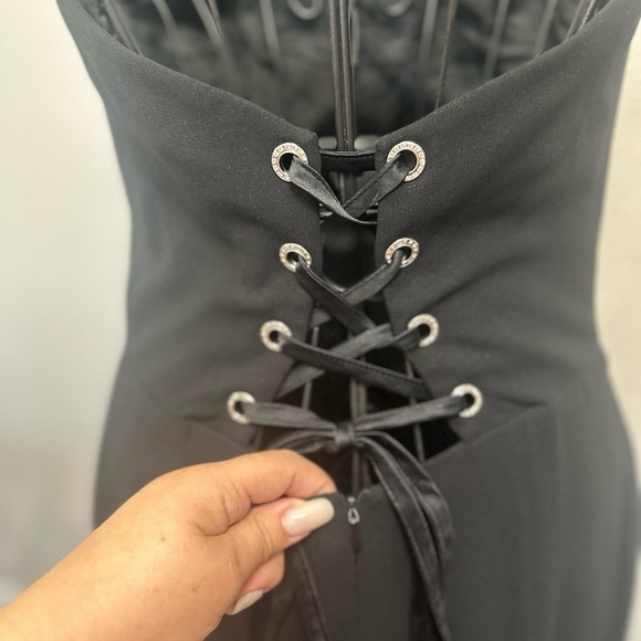 Kay Unger Black Embellished Ribbed Sheath Dress - Picture 7 of 9